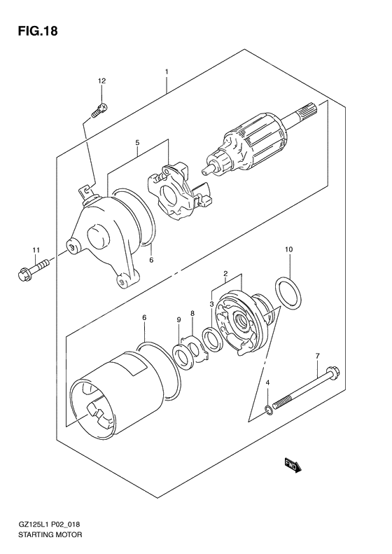 Starting motor