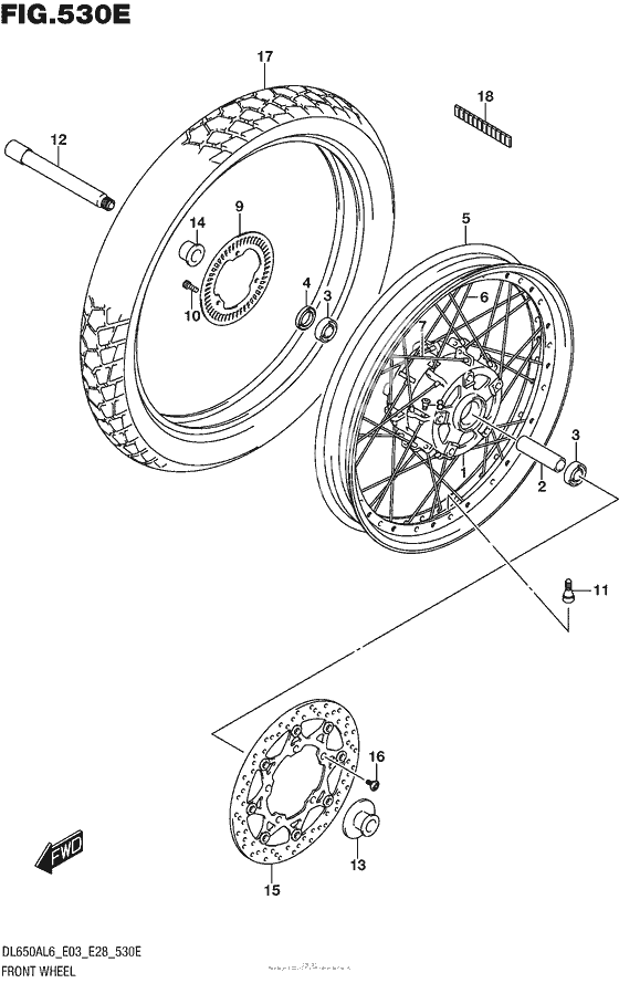 Переднее колесо (Dl650Xal6 E33)