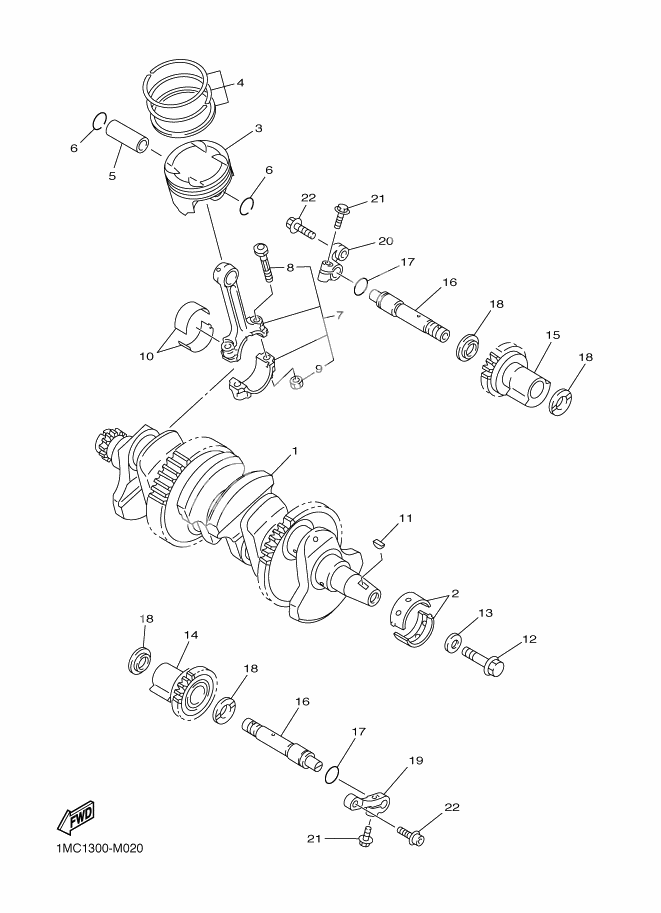 CRANKSHAFT AND PISTON