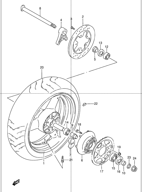 Rear wheel complete assy