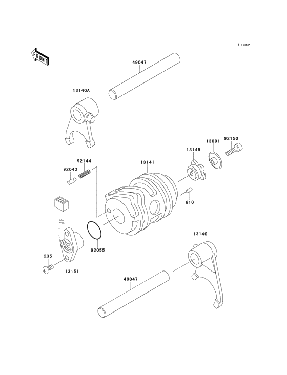 Gear change drum/shift fork(s)