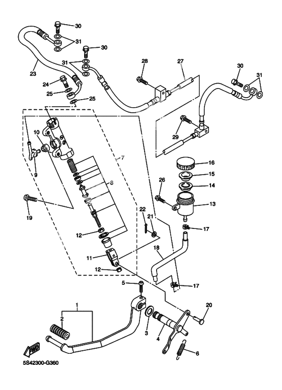 Rear master cylinder