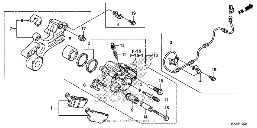 Rear brake caliper