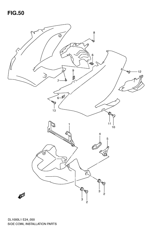 Side cowl installation parts