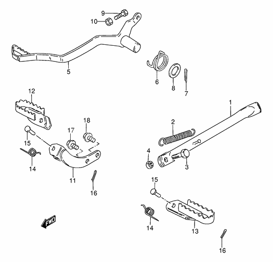 Prop stand - brake pedal