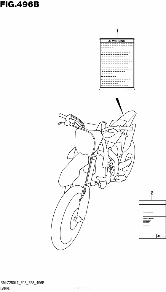 Информационные наклейки (Rm-Z250L7 E28)