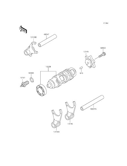 Gear Change Drum/Shift Fork(s)