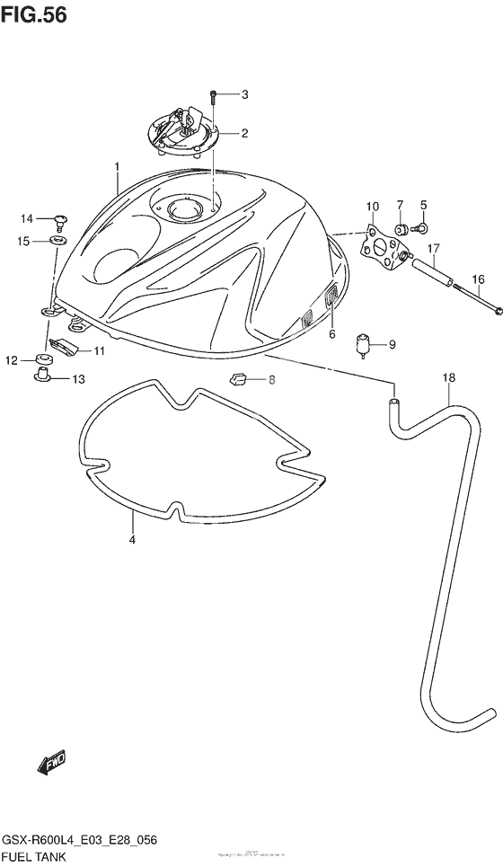 Топливный бак (Gsx-R600L4 E33)