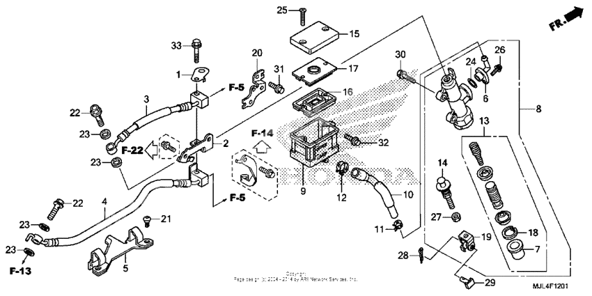Rear brake master cylinder (2)