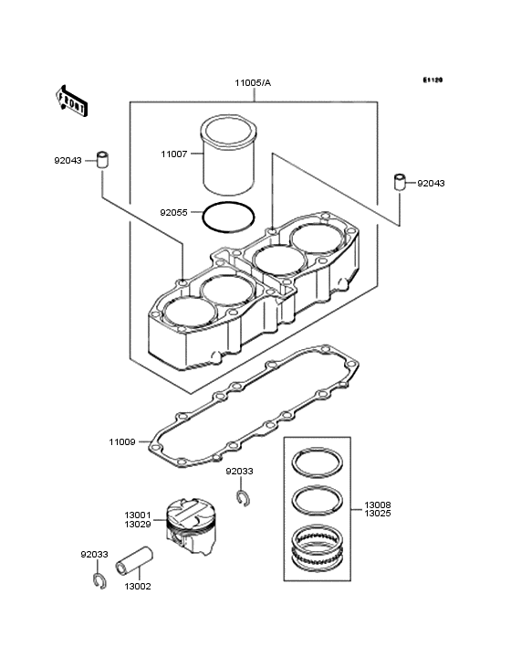 Cylinder/piston