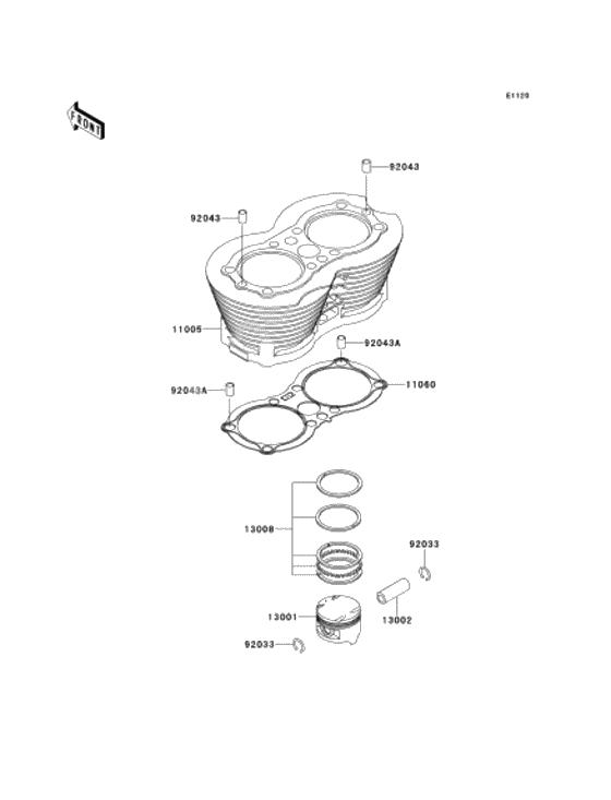 Cylinder/piston