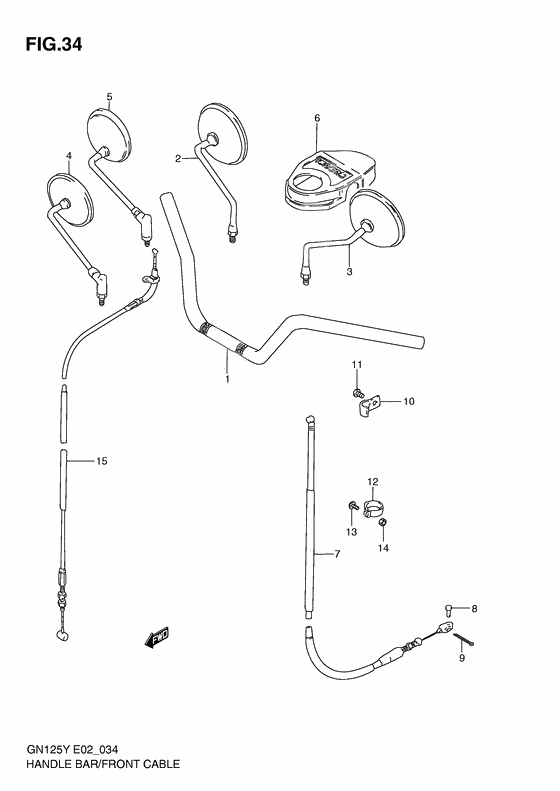 Handlebar - front cable