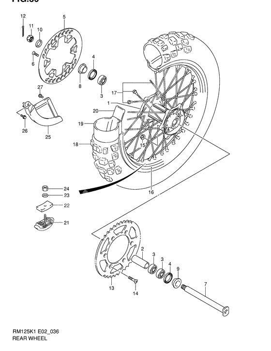 Rear wheel complete assy