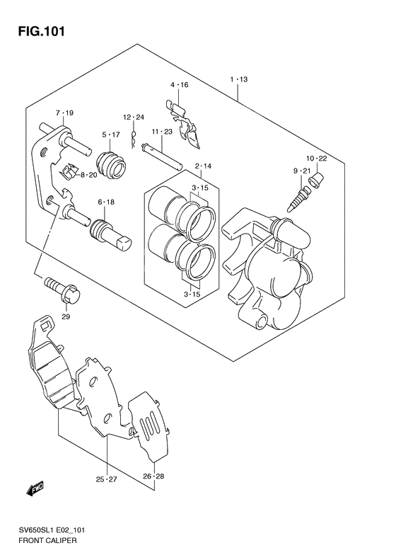 Front caliper              

                  Sv650sul1 e24