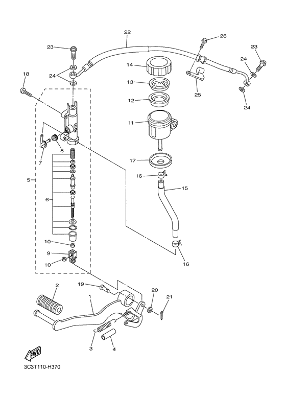 Rear master cylinder