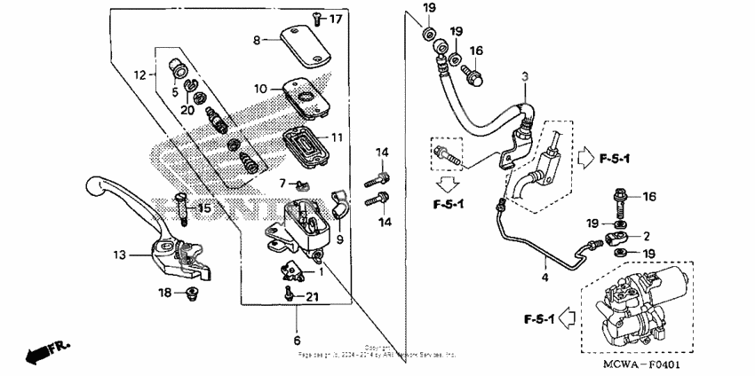 Front brake master cylinder (abs)