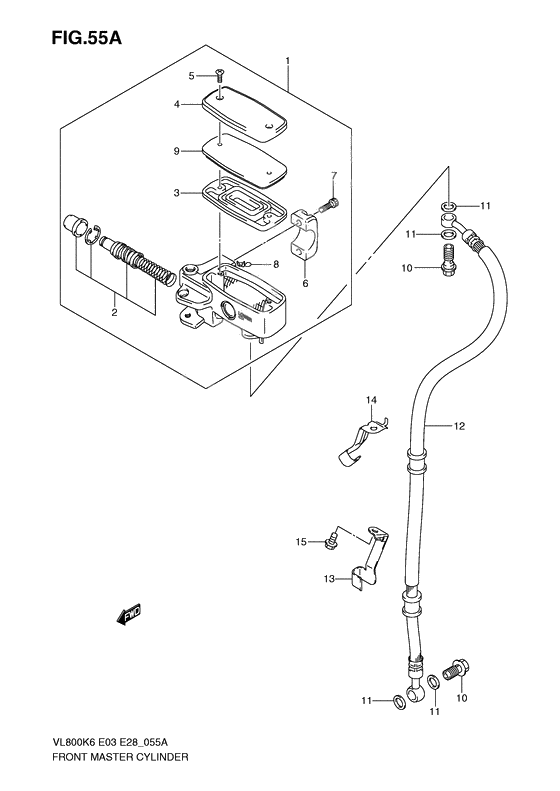 Front master cylinder              

                  Model k7/k8/k9/l0