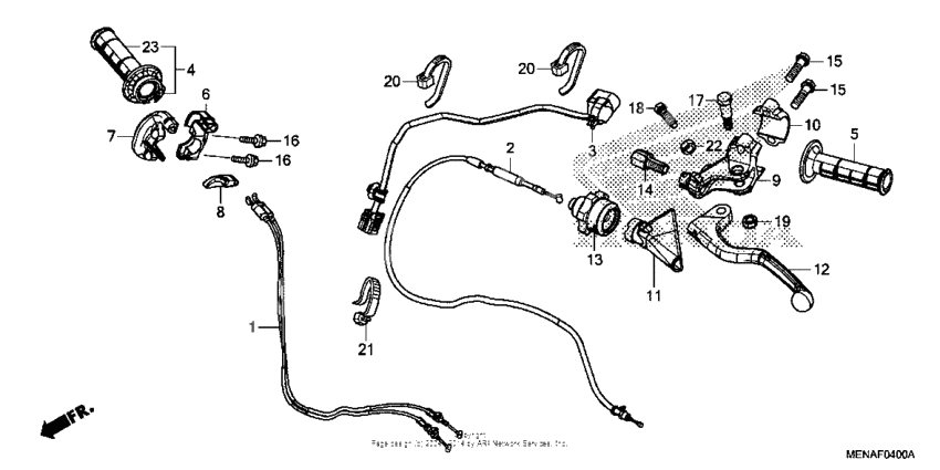 Handle lever + switch + cable