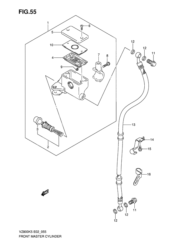 Front master cylinder              

                  Model k5/k6