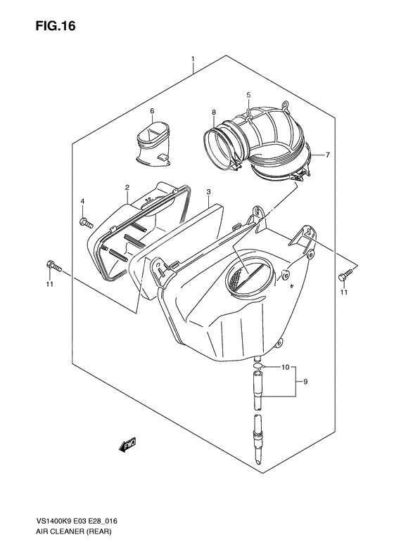 Air cleaner              

                  Rear