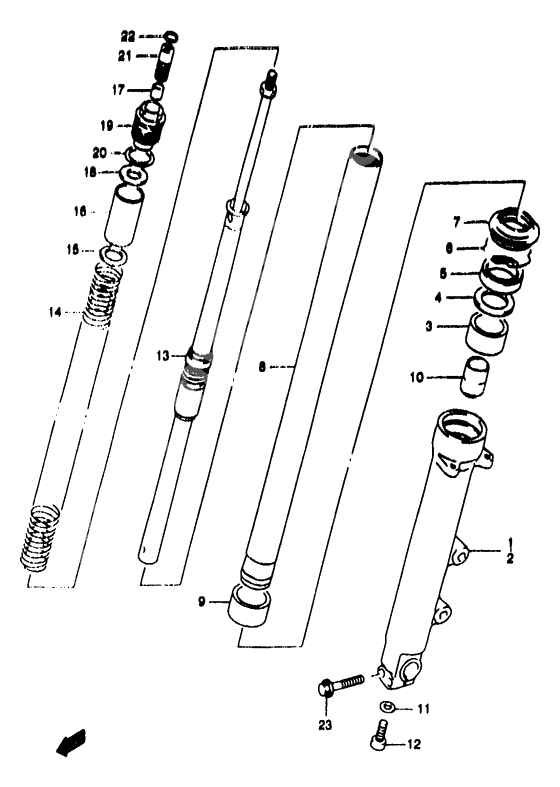 Front damper              

                  Gsf1200t/v/w/x/y/st/sv/sw/sx/sy