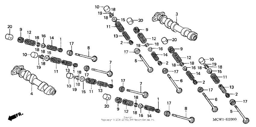 Camshaft + valve (fr.)