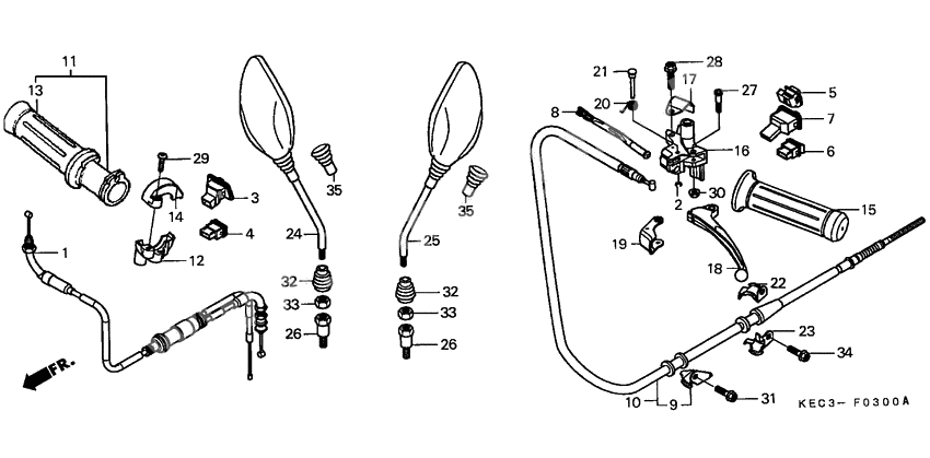 Handle lever/switch/cable