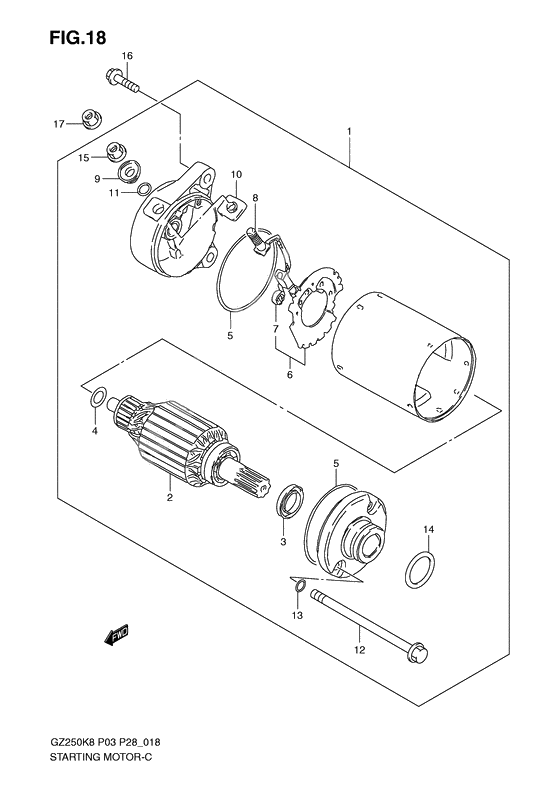 Starting motor