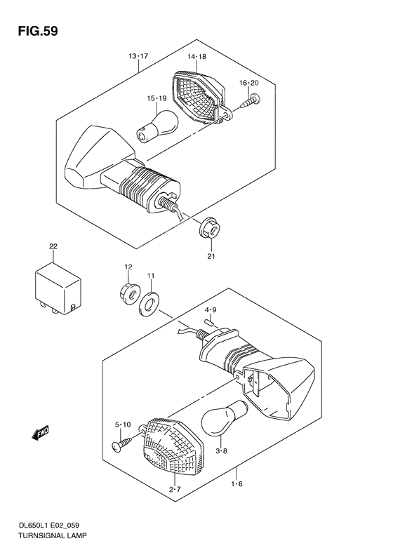 Turnsignal front & rear lamp