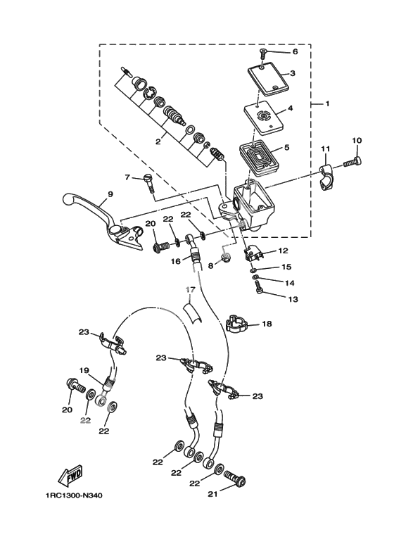 Передний тормозной цилиндр