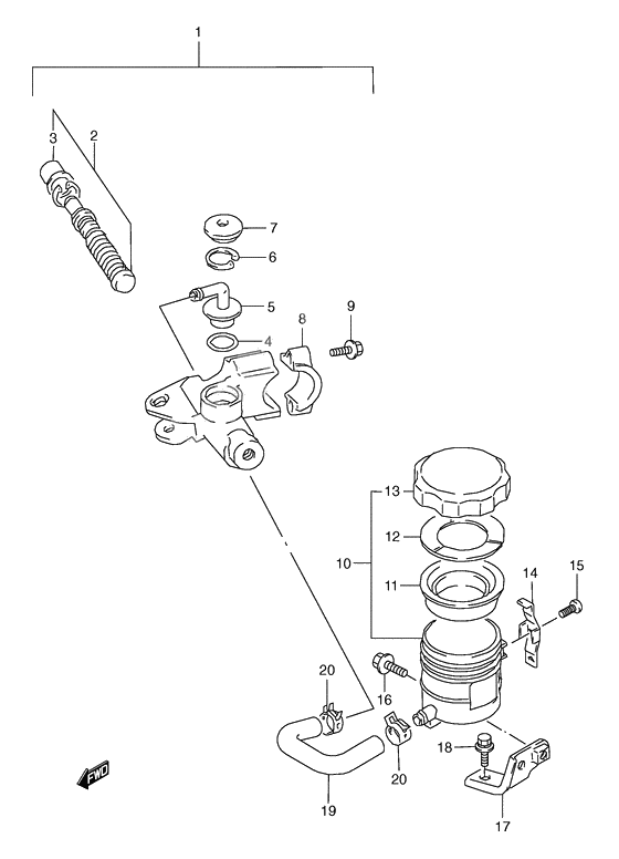 Front master cylinder