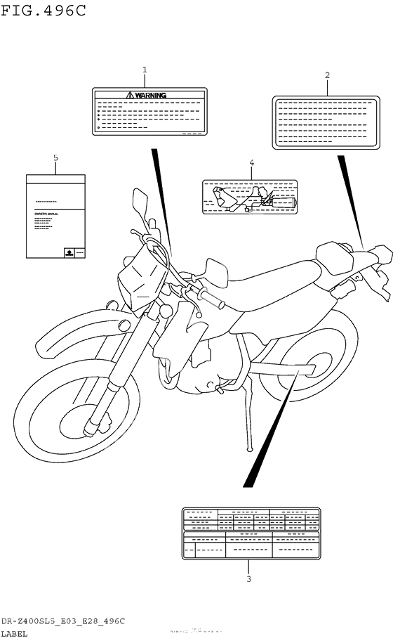 Информационные наклейки (Dr-Z400Sl5 E33)