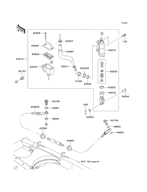 Rear master cylinder