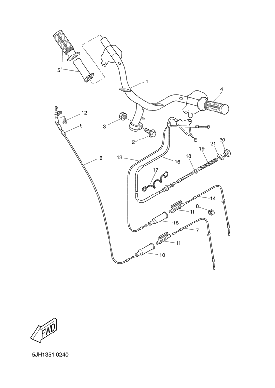 Steering handle. cable