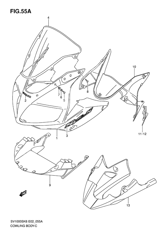 Cowling body              

                  Sv1000s/s1/s2 k7