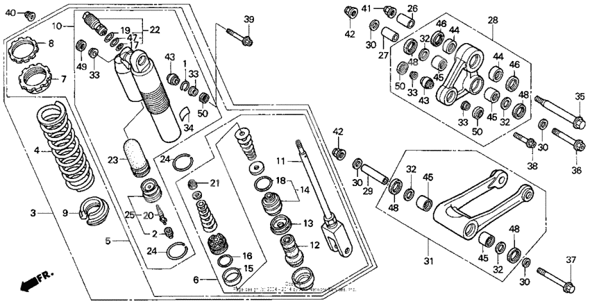 Rear shock absorber 95-97