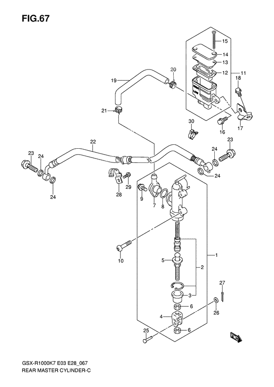 Rear master cylinder