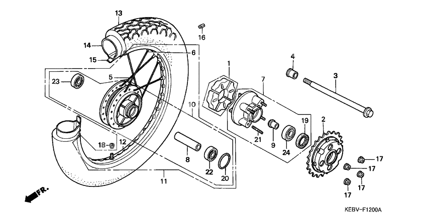Rear wheel complete assy