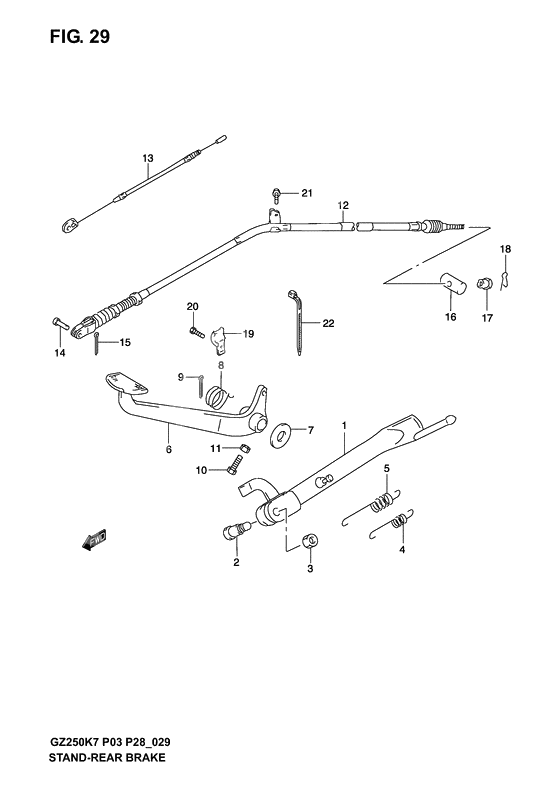 Stand - rear brake