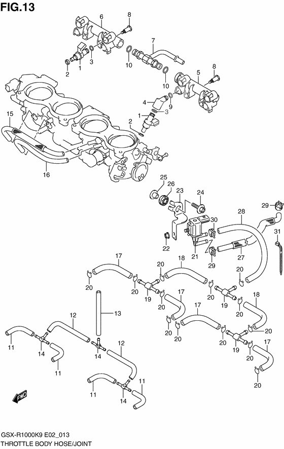 Throttle body hose/joint