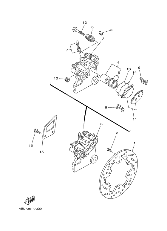 Rear brake caliper