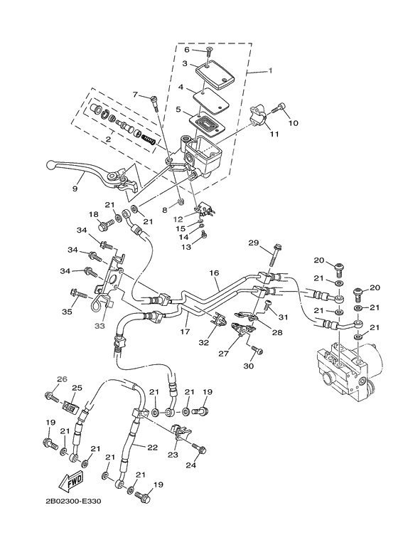 Front master cylinder
