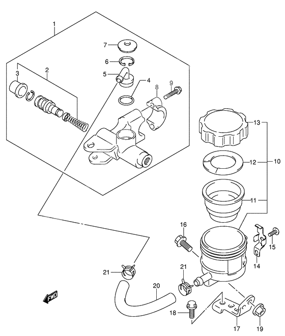 Front master cylinder