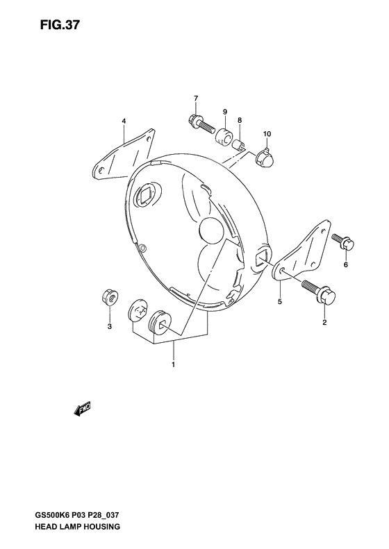 Headlamp housing              

                  Without cowling