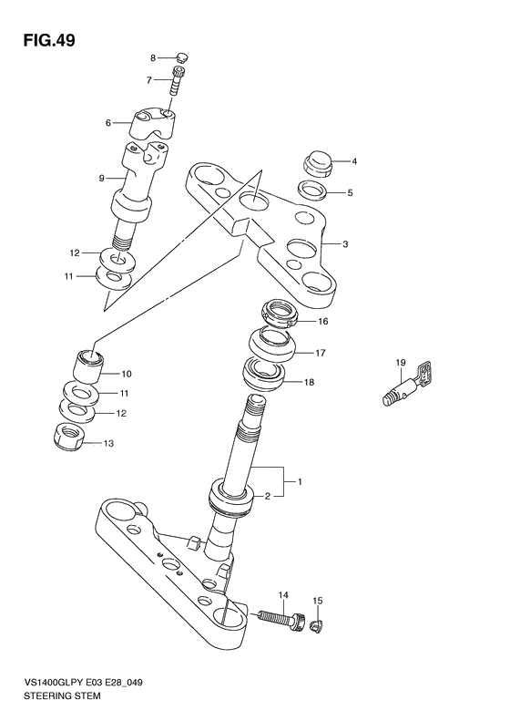 Steering stem              

                  Model t/v/w/x