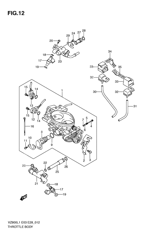Throttle body              

                  Vz800l1 e28