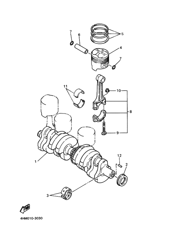 Crankshaft, piston
