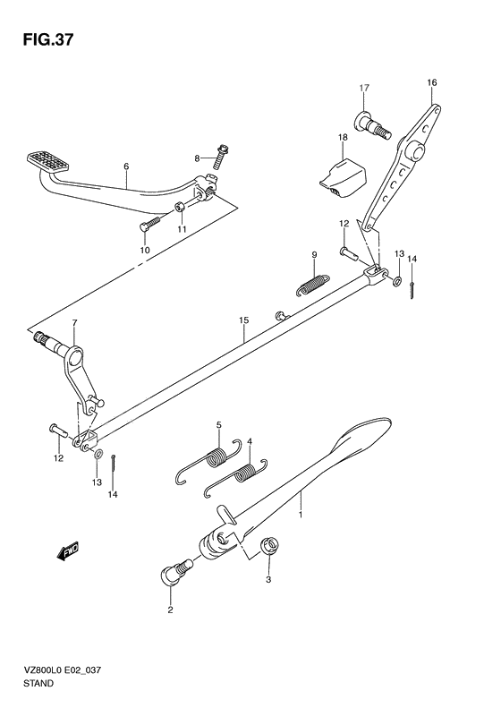 Stand - rear brake