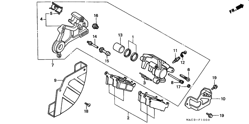 Rear brake caliper