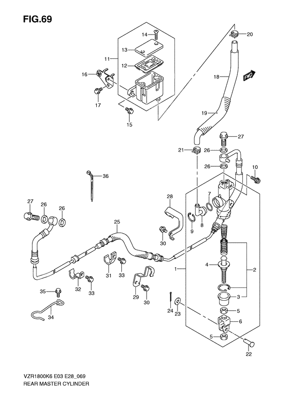 Rear master cylinder